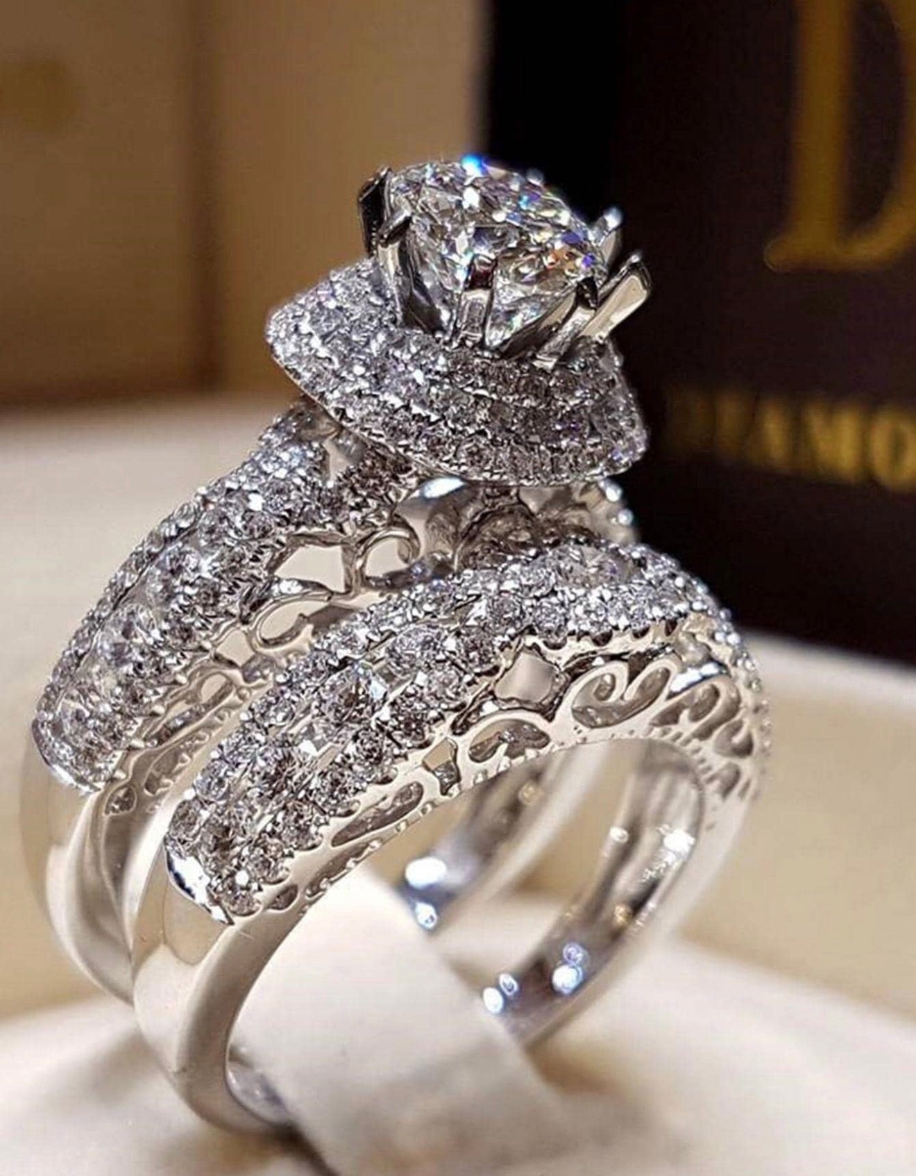 Vanel 2pcs/set Cubic Zirconia Ring