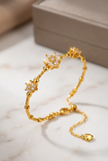 Zirconia Floral Bangle| 18K Gold~ Plated
