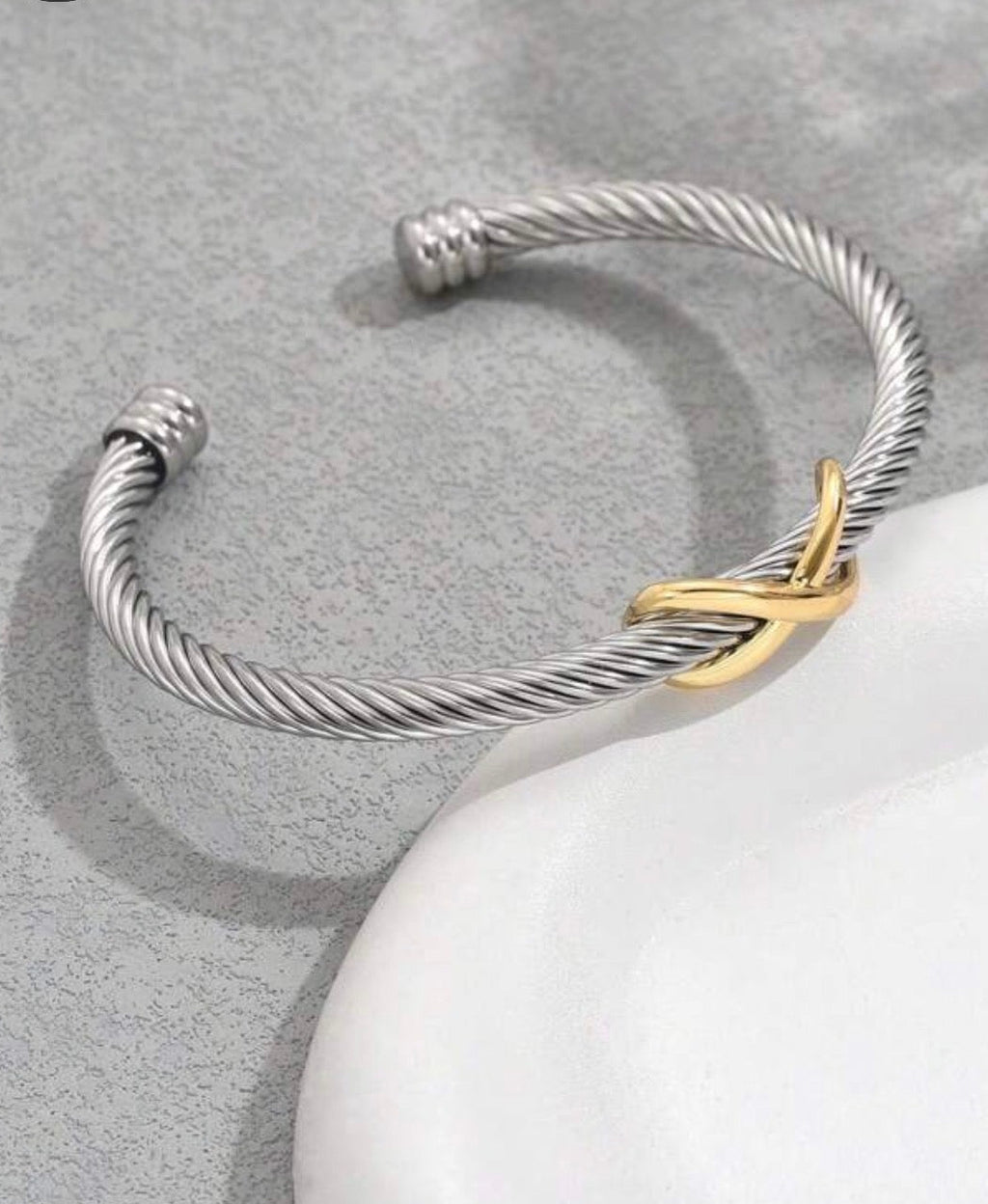 Silver steel bracelet