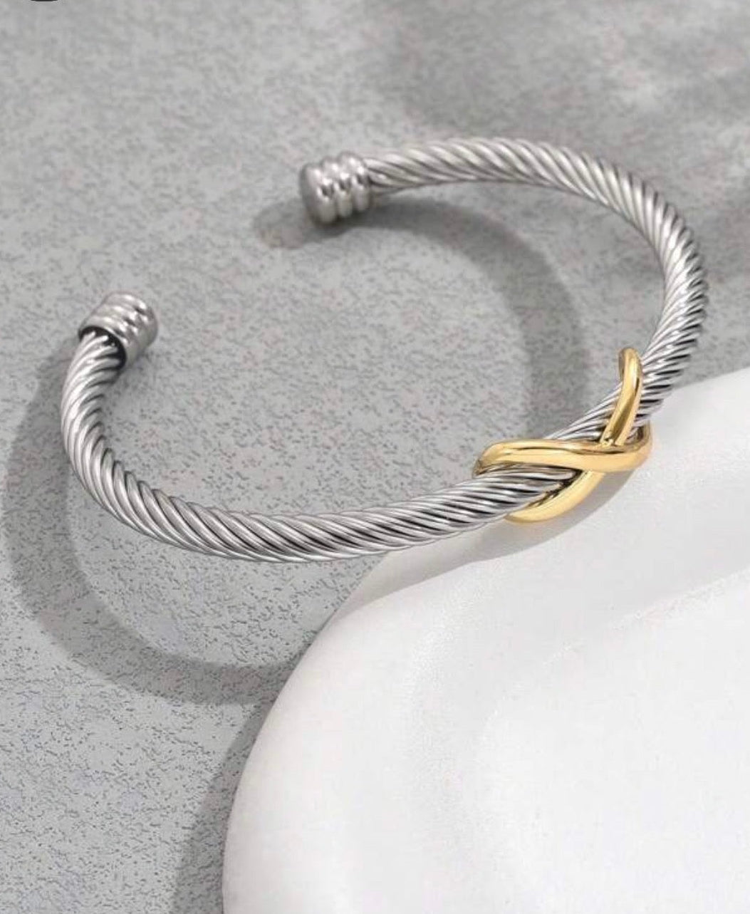 Silver steel bracelet