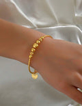Elegant Minimalist Adjustable Gold-Tone Bangle Bracelet, European And American Style