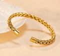 Premium Braided Gold Cuff Bracelet | 18K Gold-Plated
