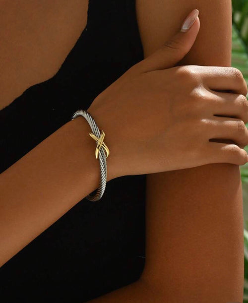 Silver steel bracelet