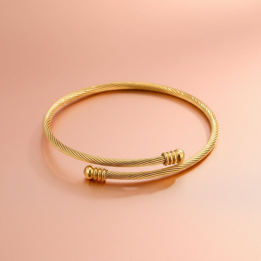 European styled Titanium Steel Open Bangle