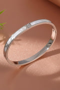 Waterproof Luxury Colorful Cubic Zirconia Stainless Steel Open Bangle Bracelet 18K silver Plated Fashion Jewelry For Women
