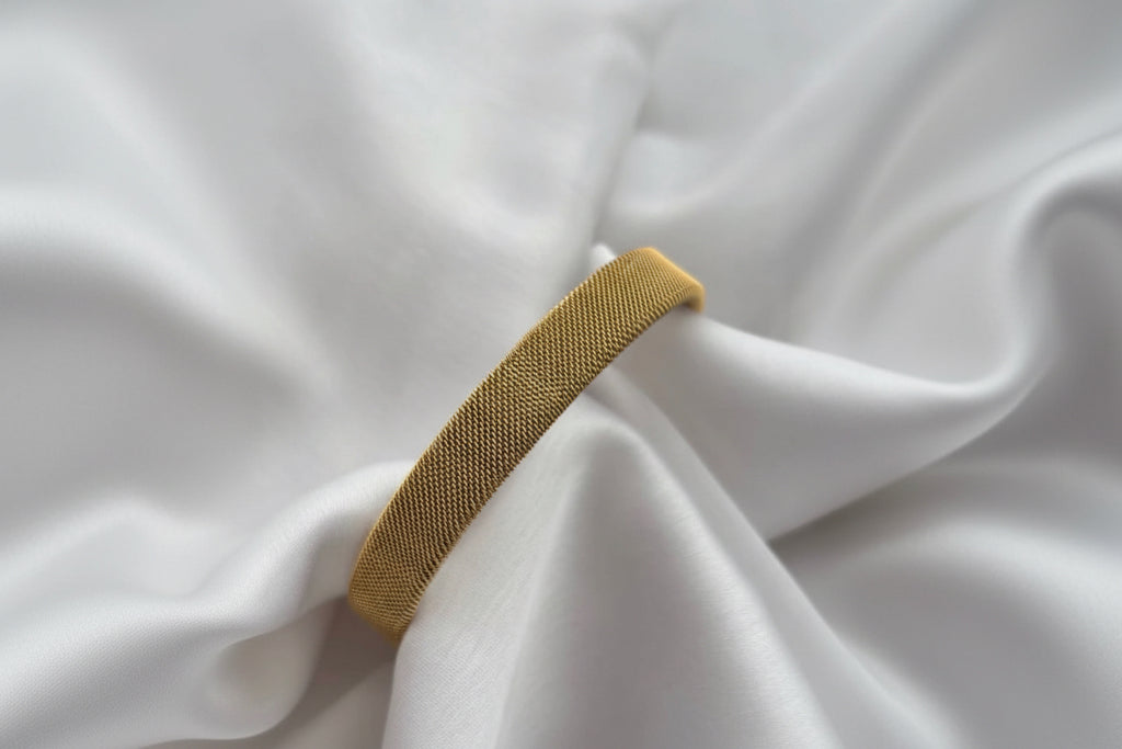 Gold-Plated Mesh Cuff Bracelet ~ Stainless Steel | 18K Gold- Plated