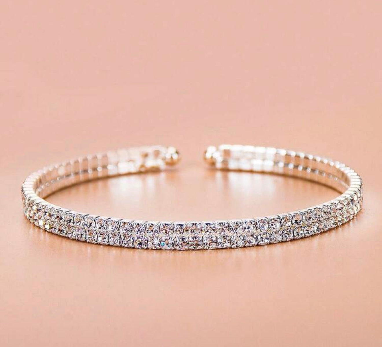 1pc Fashionable Fully Rhinestone Decor Bracelet For Women, Daily Wear/Party Accessory