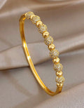 1pc Anti-Fade Luxury Elegant Geometric Cubic Zirconia Thin Bracelet, Gold Women's Jewelry, Suitable For Dailywear