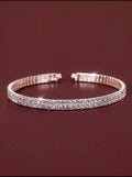 1pc Fashionable Fully Rhinestone Decor Bracelet For Women, Daily Wear/Party Accessory