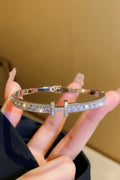 1pc Luxury H-Letter Clasp Bracelet, Micro-Inlaid Zirconia